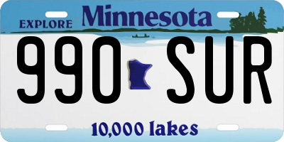 MN license plate 990SUR