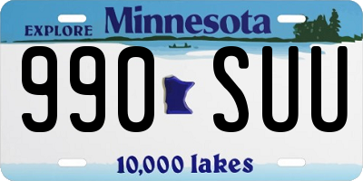 MN license plate 990SUU
