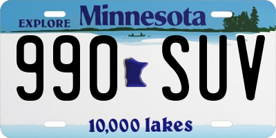 MN license plate 990SUV