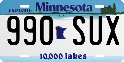 MN license plate 990SUX