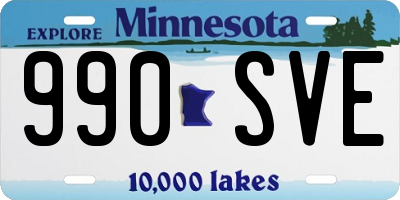 MN license plate 990SVE