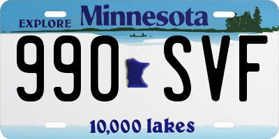 MN license plate 990SVF