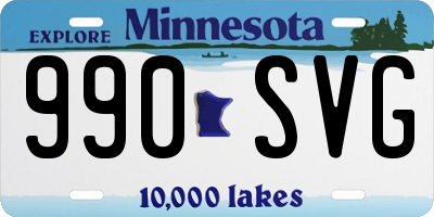 MN license plate 990SVG