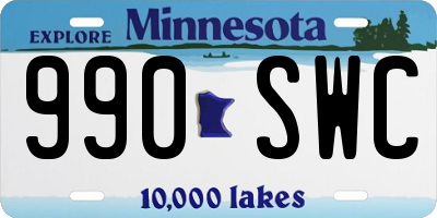 MN license plate 990SWC