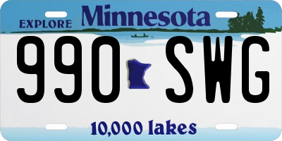 MN license plate 990SWG