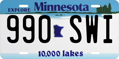 MN license plate 990SWI