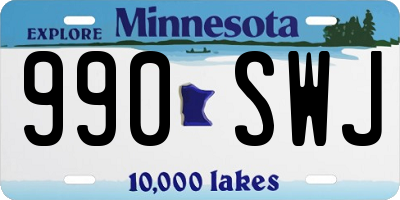 MN license plate 990SWJ
