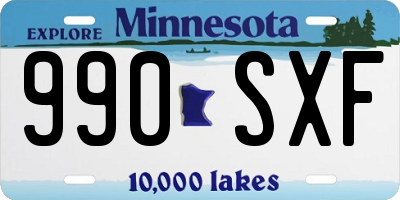 MN license plate 990SXF