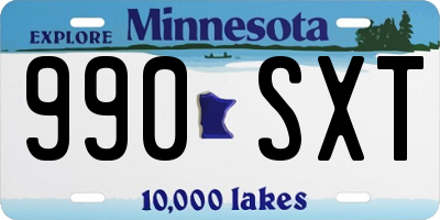 MN license plate 990SXT