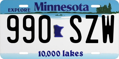 MN license plate 990SZW