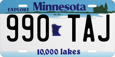 MN license plate 990TAJ