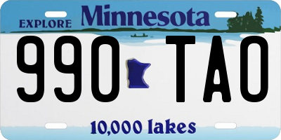 MN license plate 990TAO