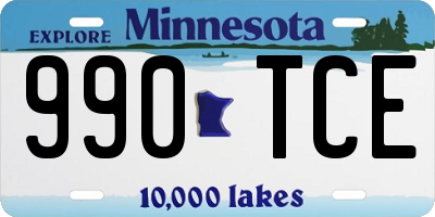 MN license plate 990TCE
