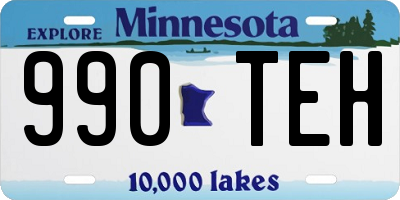 MN license plate 990TEH