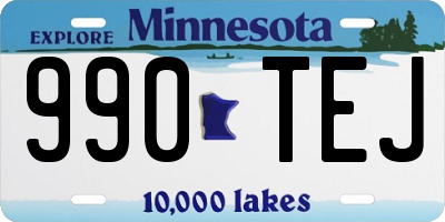 MN license plate 990TEJ