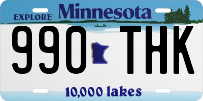 MN license plate 990THK