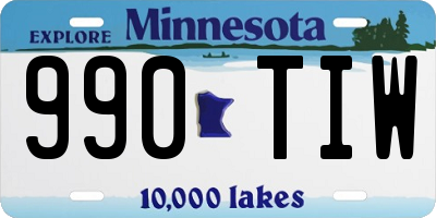 MN license plate 990TIW