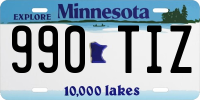 MN license plate 990TIZ