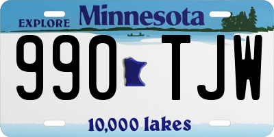 MN license plate 990TJW