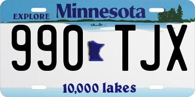 MN license plate 990TJX