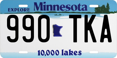 MN license plate 990TKA
