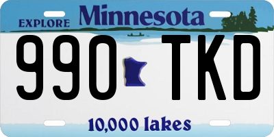 MN license plate 990TKD