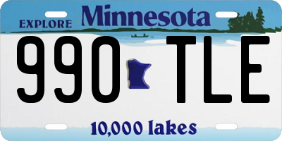 MN license plate 990TLE