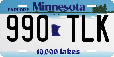 MN license plate 990TLK