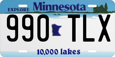 MN license plate 990TLX