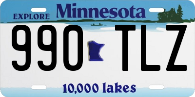 MN license plate 990TLZ
