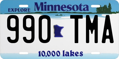 MN license plate 990TMA