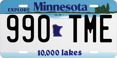 MN license plate 990TME