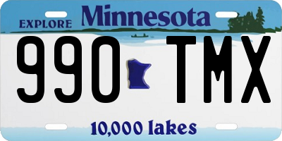 MN license plate 990TMX