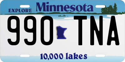 MN license plate 990TNA