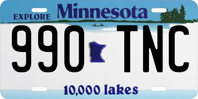MN license plate 990TNC