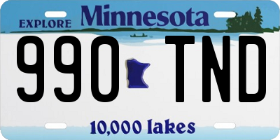 MN license plate 990TND