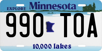 MN license plate 990TOA