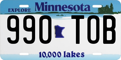 MN license plate 990TOB