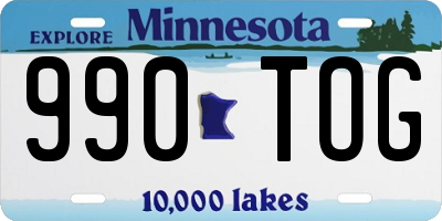 MN license plate 990TOG