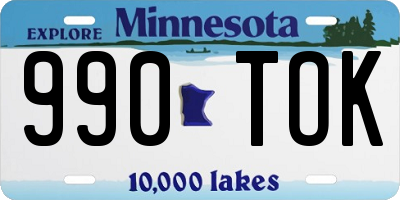 MN license plate 990TOK