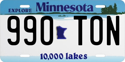 MN license plate 990TON