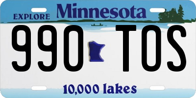 MN license plate 990TOS
