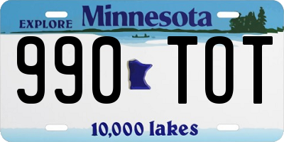 MN license plate 990TOT