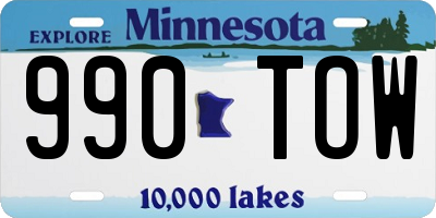 MN license plate 990TOW