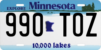 MN license plate 990TOZ