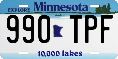 MN license plate 990TPF
