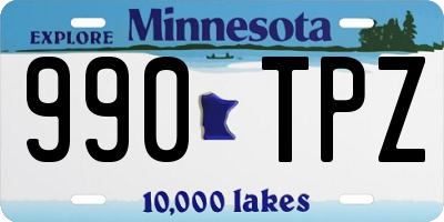 MN license plate 990TPZ