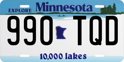 MN license plate 990TQD