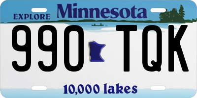 MN license plate 990TQK