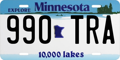 MN license plate 990TRA